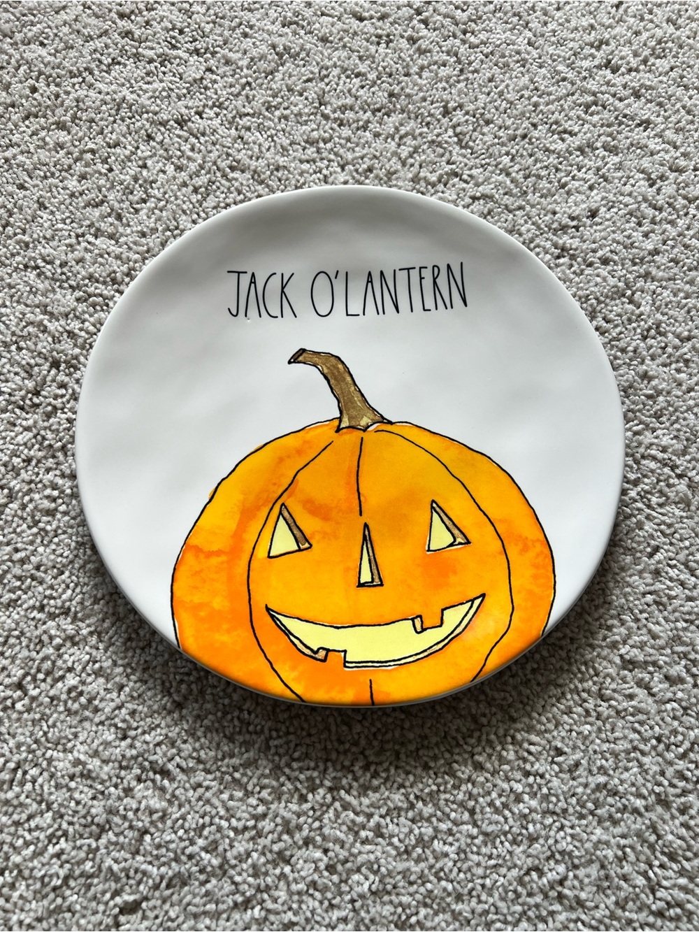 Rae Dunn Jack O'Lantern Pumpkin Plate